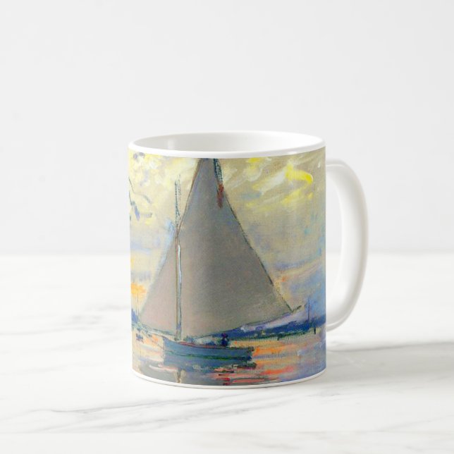 Caneca De Café Monet Sailboat no Le Petit-Gennevilliers (Frente Esquerda)