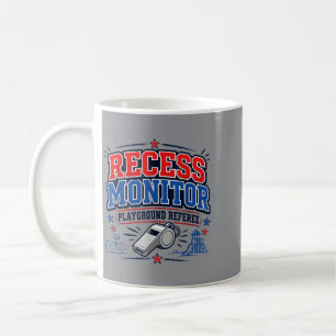 Caneca De Café Monitor de Recreio Árbitro de Playground Escola Di