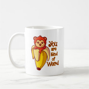 Caneca De Café Monkey Banana Engraçado Você É Estranho
