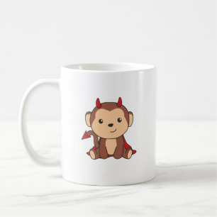 Caneca De Café Monkey Halloween Cute Devil Kids Witume