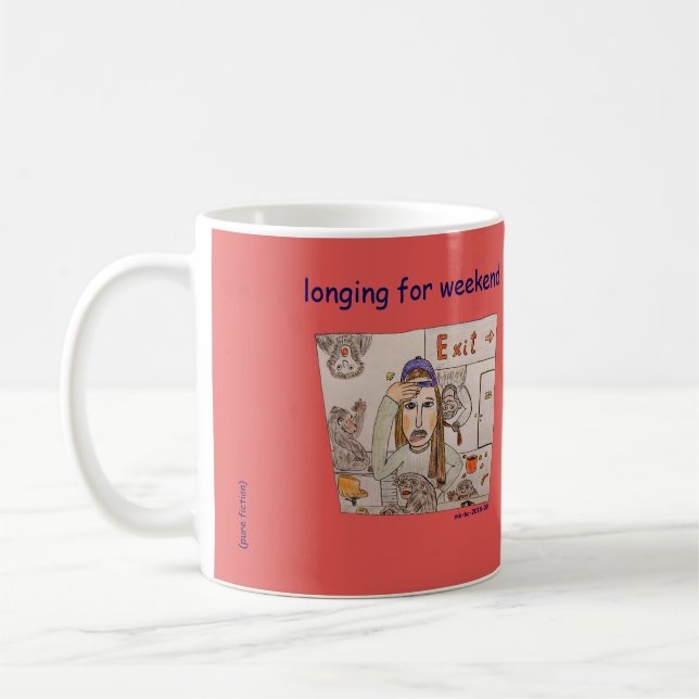 Caneca De Café Monkey Office (longing for weekend) (Esquerda)