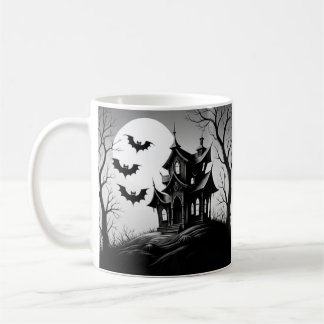 Caneca De Café Monochrome Haunted House Mug