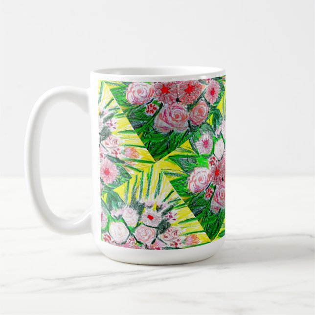 Caneca De Café Monocromático, Rosas, Dianthus caryophyllus,  Gerb (Esquerda)