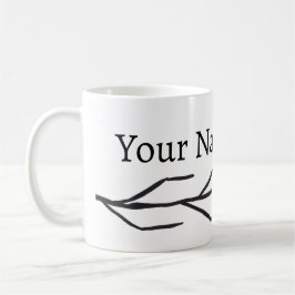 Caneca De Café Monocromo Ramo de Tinta Patterna