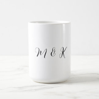 Caneca De Café Monogram Initial Script Wedding Gift Party Favor