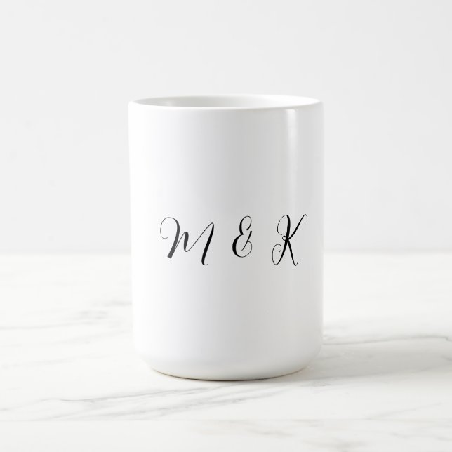 Caneca De Café Monogram Initial Script Wedding Gift Party Favor (Centro)