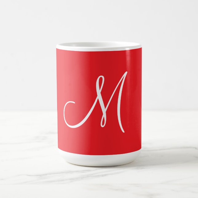 Caneca De Café MONOGRAM M, Red and White, (Centro)