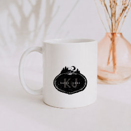Caneca De Café Monogram Nature Stamp | Custom Name