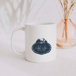 Caneca De Café Monogram Nature Stamp | Custom Name