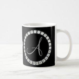 Caneca De Café Monograma A rochas pretas bg