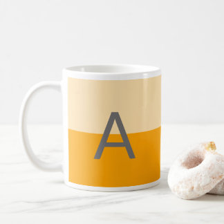 Caneca De Café Monograma Amarelo Moderno Daffodil