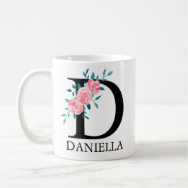 Caneca De Café Monograma Aquarela Solteiro Personalizado - Letra 