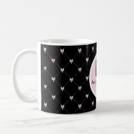 Caneca De Café Monograma Arco Preto e Rosa Script