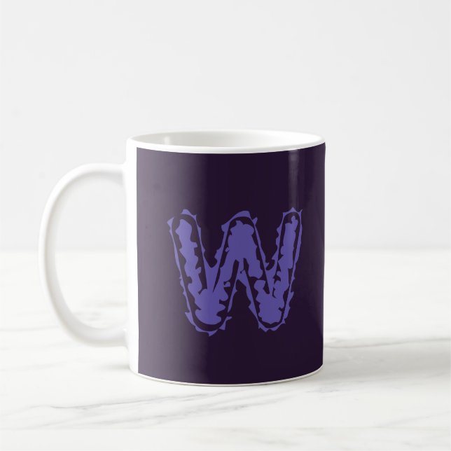 Caneca De Café Monograma assustador Roxo em Roxo (Esquerda)