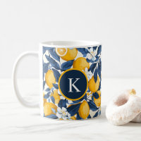 Monograma Azul-Amarelo-limão Citrus
