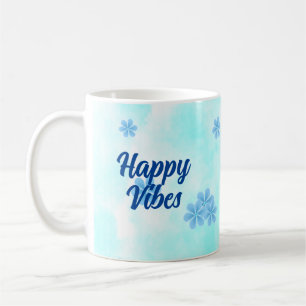 Caneca De Café monograma azul elegante mínimo moderno