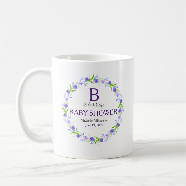 Caneca De Café Monograma B é para Chá de Bebê (Esquerda)