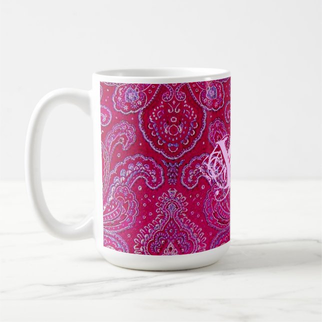 Caneca De Café Monograma bonito de Paisely (Esquerda)