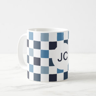 Caneca De Café Monograma branco branco branco com verificação sim