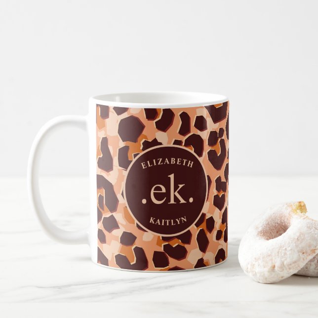 Caneca De Café Monograma Brown Lepard (Com Donut)