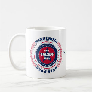Caneca De Café Monograma Circular Patriótica de Minnesota