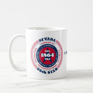 Caneca De Café Monograma Circular Patriótica de Nevada