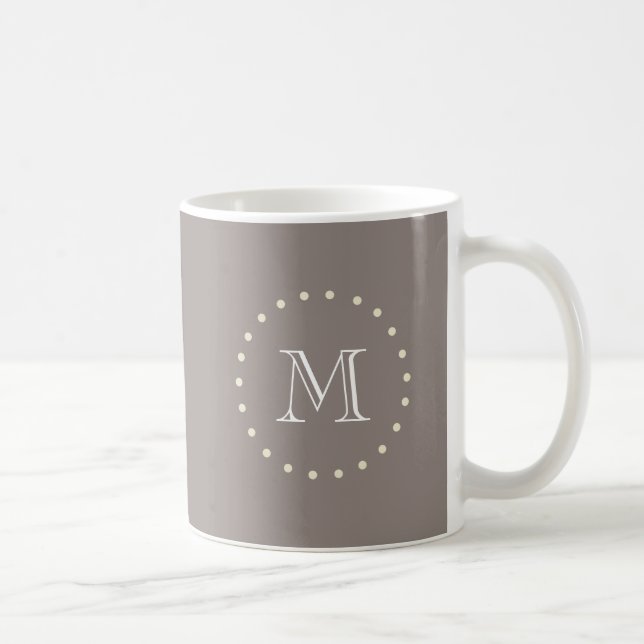Caneca De Café Monograma Clássico de Mug Elegante (Direita)