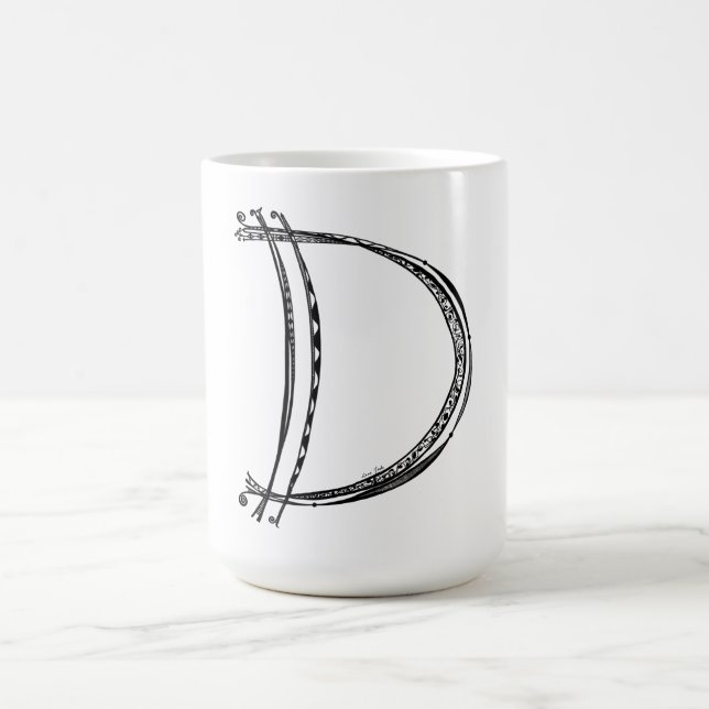 Caneca De Café Monograma D Mug com Notas Musicais (Centro)