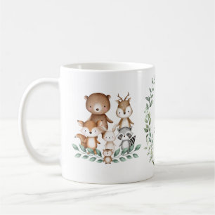 Caneca De Café Monograma da Floresta dos Animais da Floresta