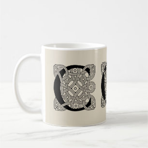 Caneca De Café Monograma da Letra C com Impressão de Nó Celta Vin