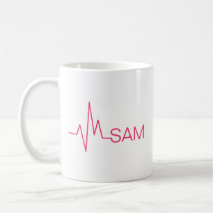 Caneca De Café Monograma de batimento cardíaco para médicos e e