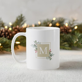 Caneca De Café Monograma de Botânica de Natal
