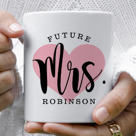 Caneca De Café Monograma de Casamento Personalizado da Sra. Rosa