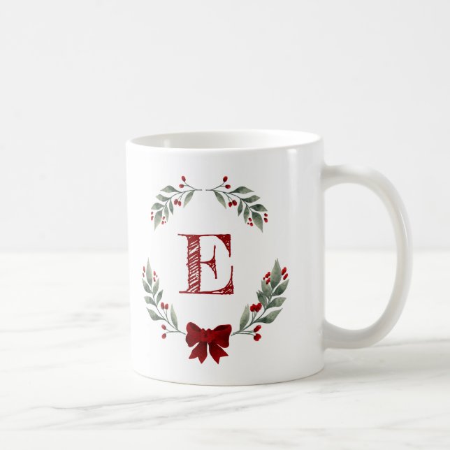 Caneca De Café Monograma de Fora de Natal (Direita)