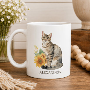Caneca De Café Monograma de Gato Listrado