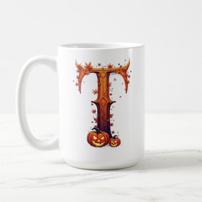 Caneca De Café Monograma de HalloweenT (Esquerda)