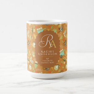 Caneca De Café Monograma de Jardineiro Argila Marrom