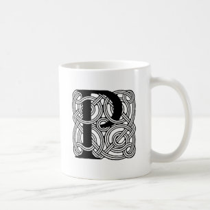 Caneca De Café Monograma de Letra P com Impressão de Nó Celta Vin