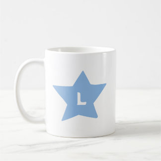 Caneca De Café Monograma de Letra Única em Estrela Rabiscada de 5