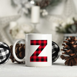 Caneca De Café Monograma de letra Z maiúscula em Xadrez Búfalo Ve