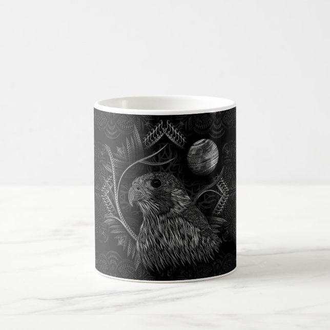 Caneca De Café Monograma de lua cheia de falcão (Centro)