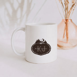 Caneca De Café Monograma de Natureza Nome Personalizado