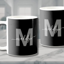 Monograma de Nome Preto e Branco Personalizado
