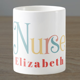 Caneca De Café Monograma de Profissional Médico de Enfermeira