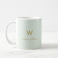 Monograma de Script Dourado Verde do Moderno Sage