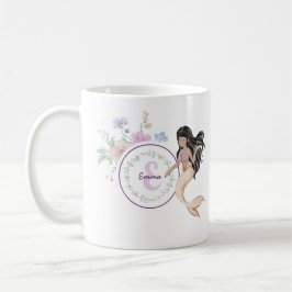 Caneca De Café Monograma de Sereias Quimônicas