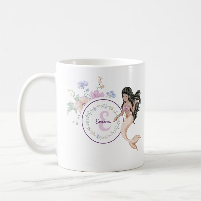 Caneca De Café Monograma de Sereias Quimônicas (Esquerda)