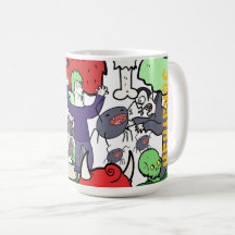 Monograma desenho animado fofo de aniversário colo