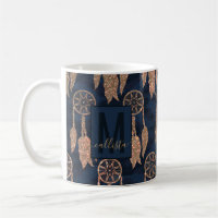 Monograma do caçador de sonhadores com Ikat Azul-M