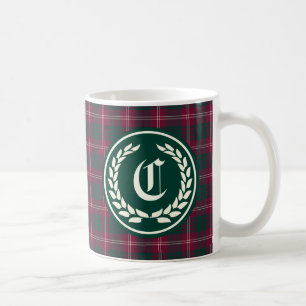 Caneca De Café Monograma do Tartan de Crawford do clã